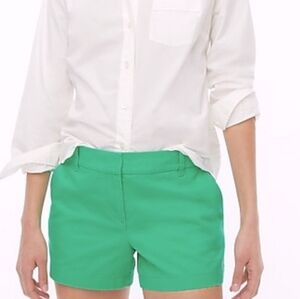 J. Crew Factory Green Cotton Broken In Chino Shorts Size 4/Small Style No. 36234